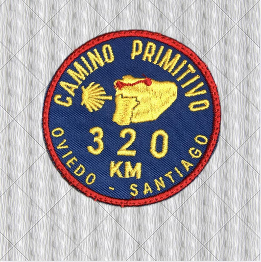 Camino Primitivo Patch, Embroidered Pilgrim Trail Badge, Spain Hiking Patch, Oviedo to Santiago Souvenir, Camino de Santiago Backpack Patch