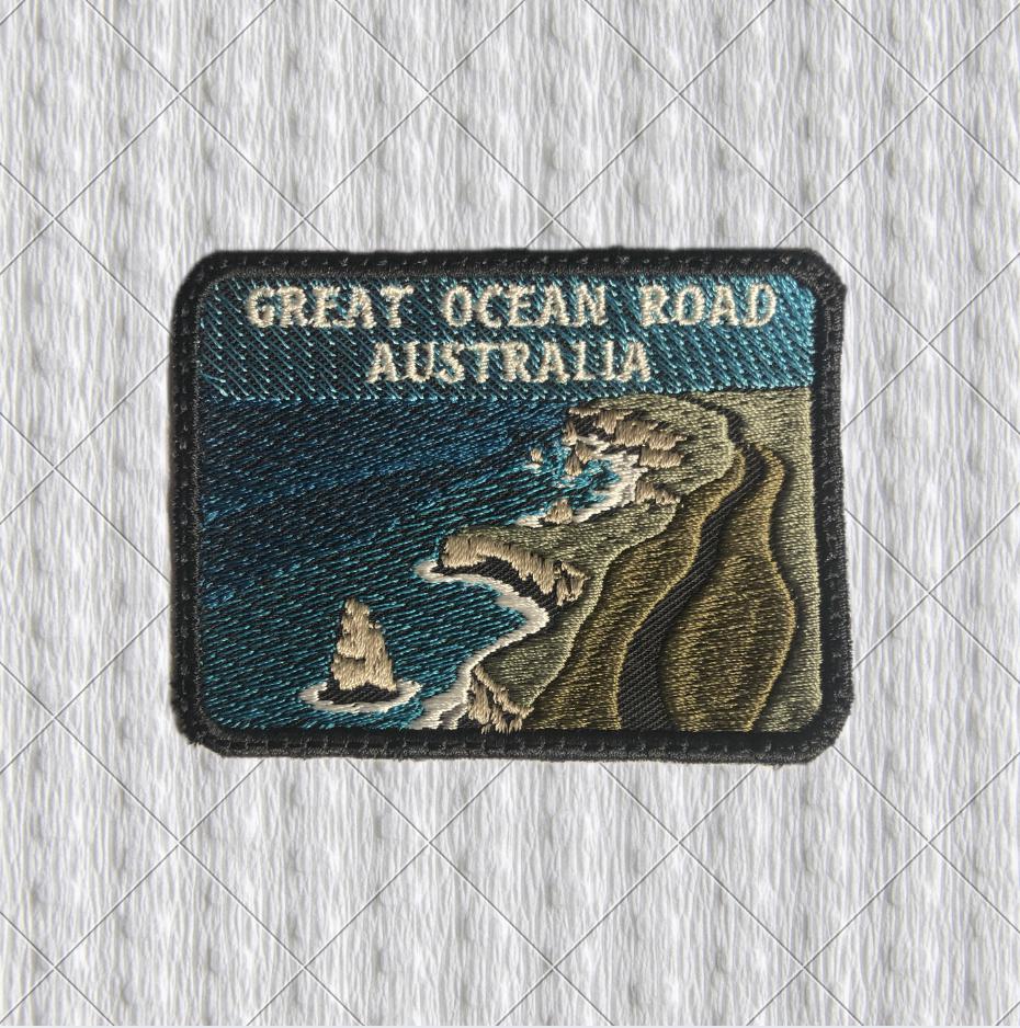 Great Ocean Road Patch, Australia Coastal Road Embroidered Patch, Twelve Apostles Travel Badge, Ocean Cliff Souvenir Patch