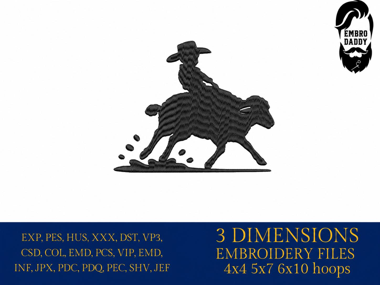 Machine Embroidery files, kid riding a sheep rider, Western, Country, PES, DST, xxx, hus & more