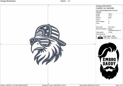 Machine Embroidery files, USA flag, freedom eagle, PES, xxx, dst, hus & more
