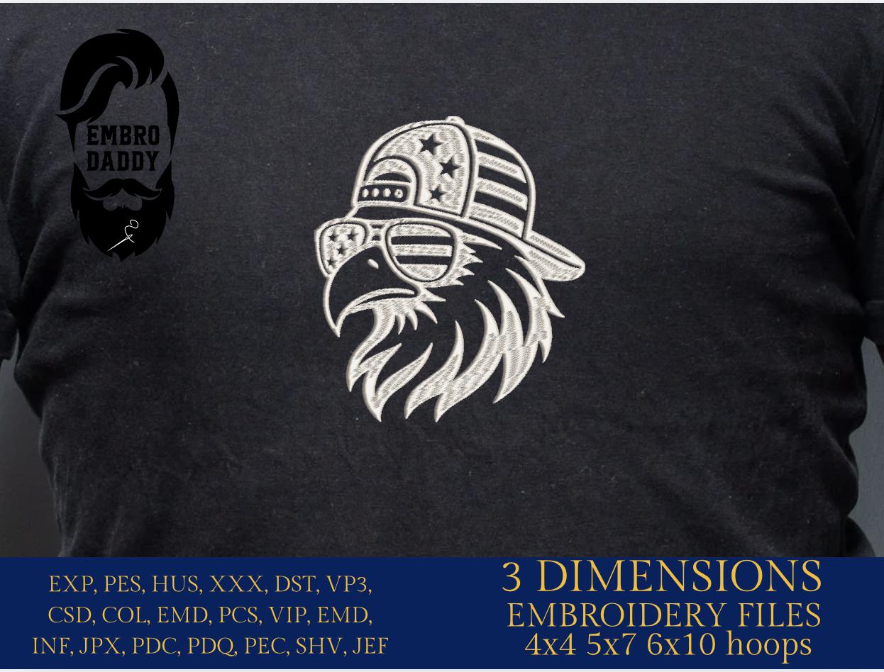Machine Embroidery files, USA flag, freedom eagle, PES, xxx, dst, hus & more