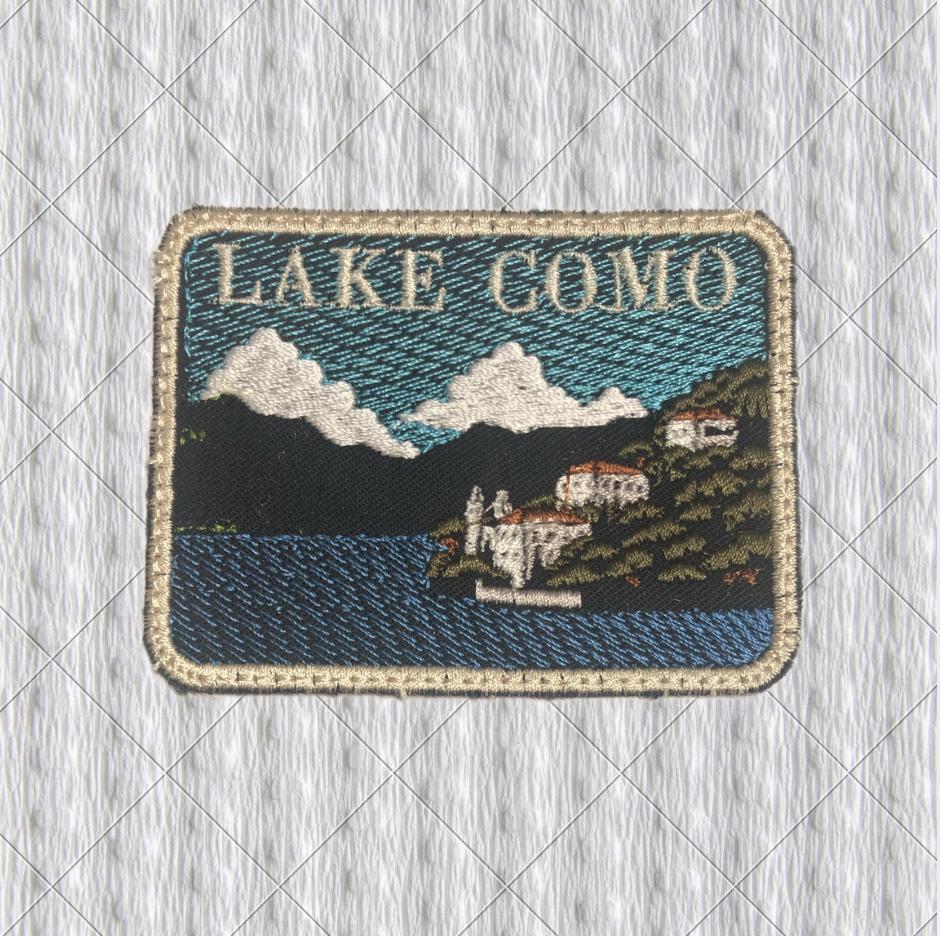 Lake Como Patch, Italy Embroidered Travel Patch, Lombardy Souvenir Badge, Italian Lake Landscape Patch