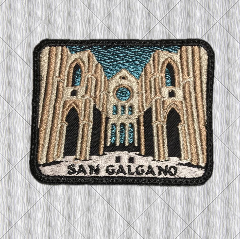 San Galgano Patch | Tuscany Abbey Ruins Embroidered Patch | Siena Italy Travel Souvenir Badge