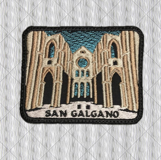 San Galgano Patch | Tuscany Abbey Ruins Embroidered Patch | Siena Italy Travel Souvenir Badge