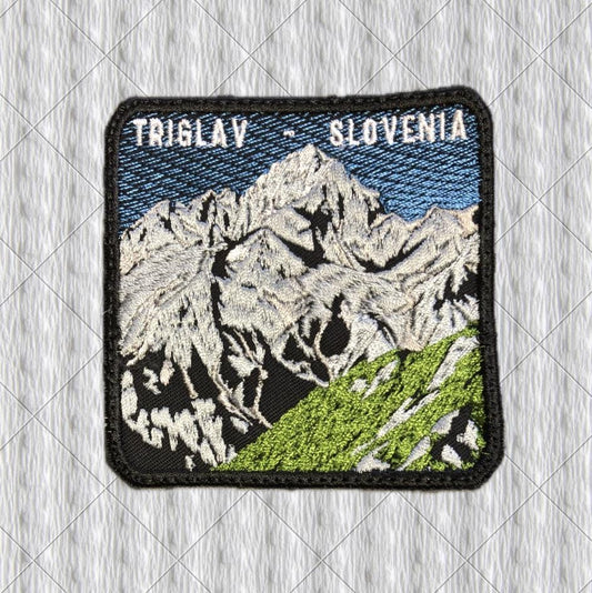 Triglav Slovenia Embroidered Patch, Julian Alps Hiking Badge, Triglav National Park Mountain Souvenir, Iron On Sew On Patch