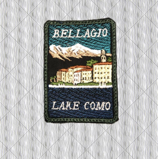Bellagio Lake Como Patch – Italy Embroidered Patch – Italian Travel Souvenir – Lake Como Badge – Iron On Sew On Patch