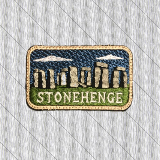Stonehenge Embroidered Patch, England Travel Souvenir Patch, Wiltshire UK Landmark Badge, Megalithic Monument Patch