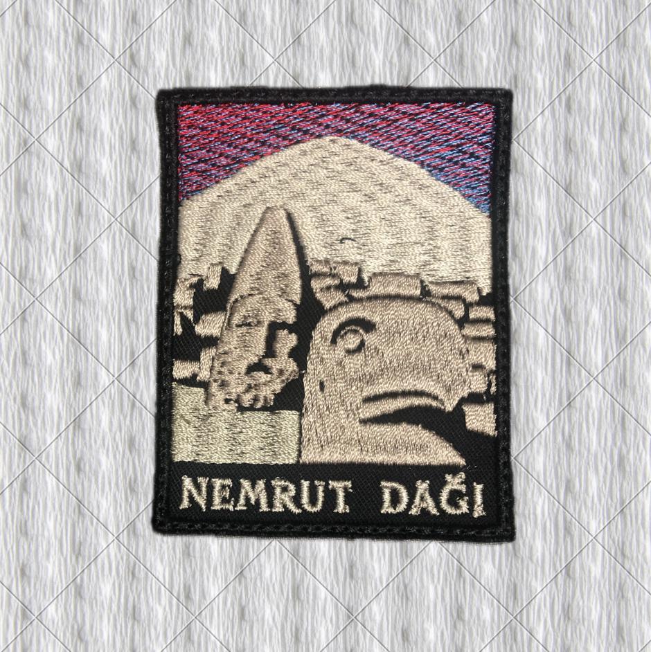 Nemrut Dağı Embroidered Patch – Mount Nemrut Turkey Archaeological Site Travel Badge
