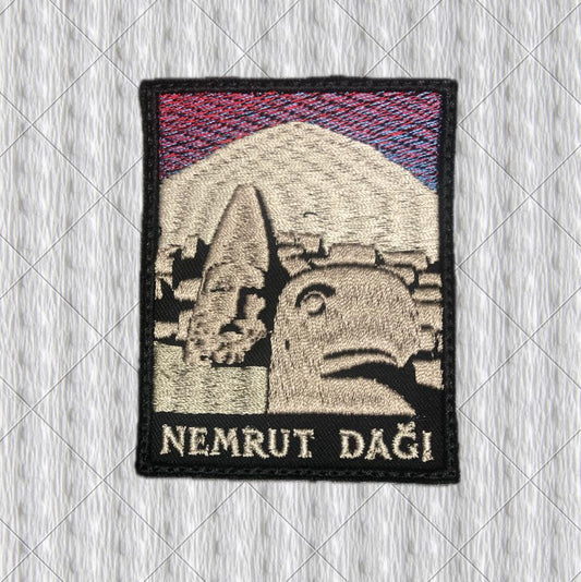 Nemrut Dağı Embroidered Patch – Mount Nemrut Turkey Archaeological Site Travel Badge