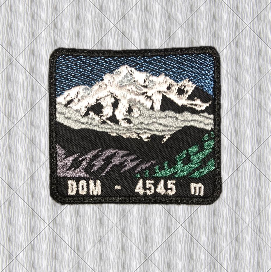 Dom 4545m Switzerland Embroidered Patch – Swiss Alps Mountain Hiking Badge