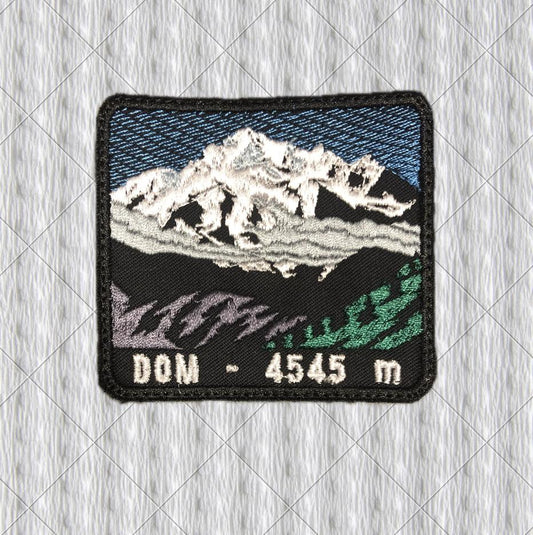 Dom 4545m Switzerland Embroidered Patch – Swiss Alps Mountain Hiking Badge