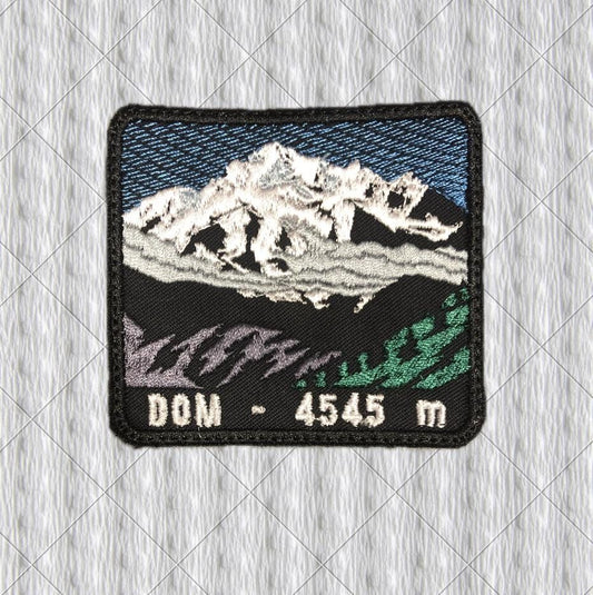 Dom 4545m Switzerland Embroidered Patch – Swiss Alps Mountain Hiking Badge
