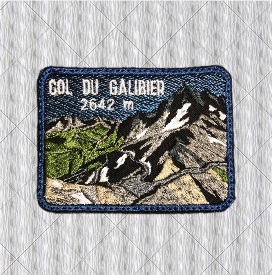 Col du Galibier Embroidered Patch – French Alps Mountain Pass Badge, Cycling Souvenir, Tour de France Inspired Travel Patch
