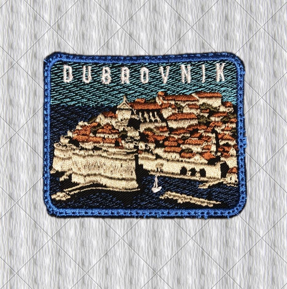 Dubrovnik Embroidered Patch – Croatia Travel Souvenir, Old Town & Adriatic Sea Iron-On Badge, Croatian Backpack Patch
