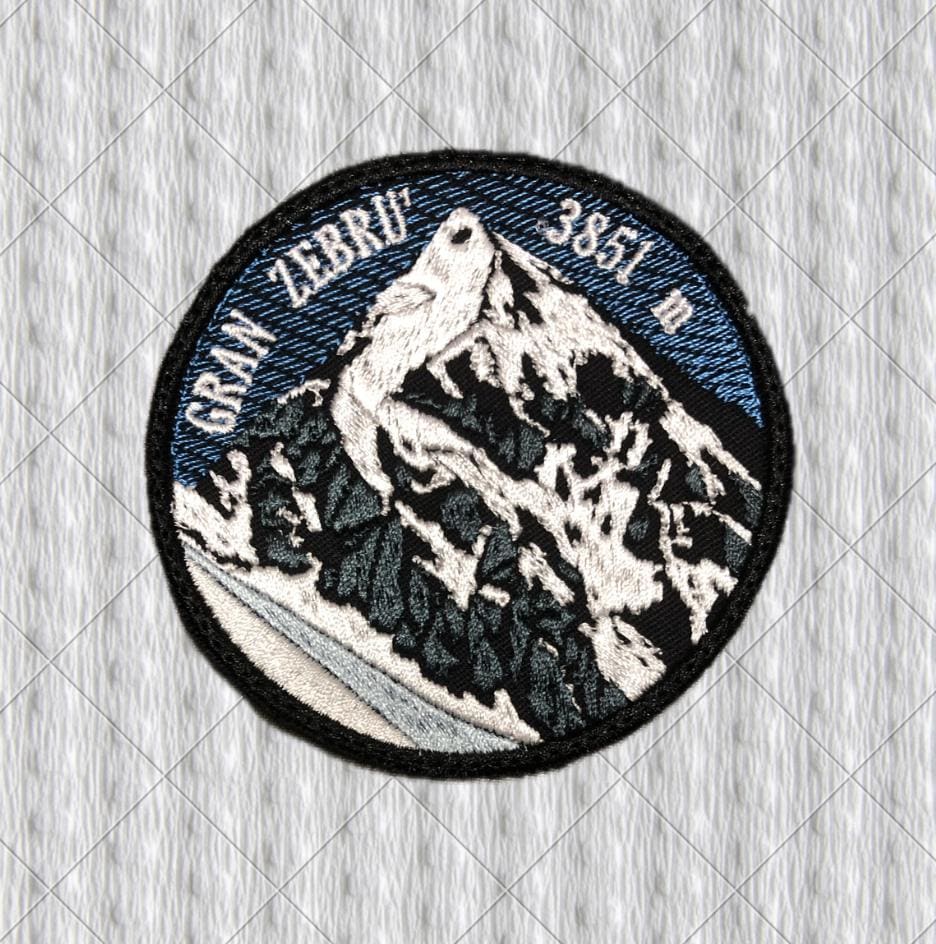 Gran Zebrù Embroidered Mountain Patch – 80 mm Italian Alps Hiking Badge
