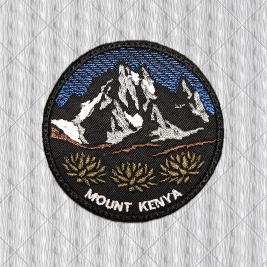 Mount Kenya Patch – Embroidered Mountain Badge – Kenya Hiking Souvenir – Batian Nelion Peaks – African Mountaineering Patch – Climber Gift