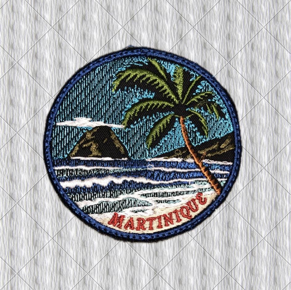 Martinique Le Diamant Patch, 80 mm Caribbean Travel Badge
