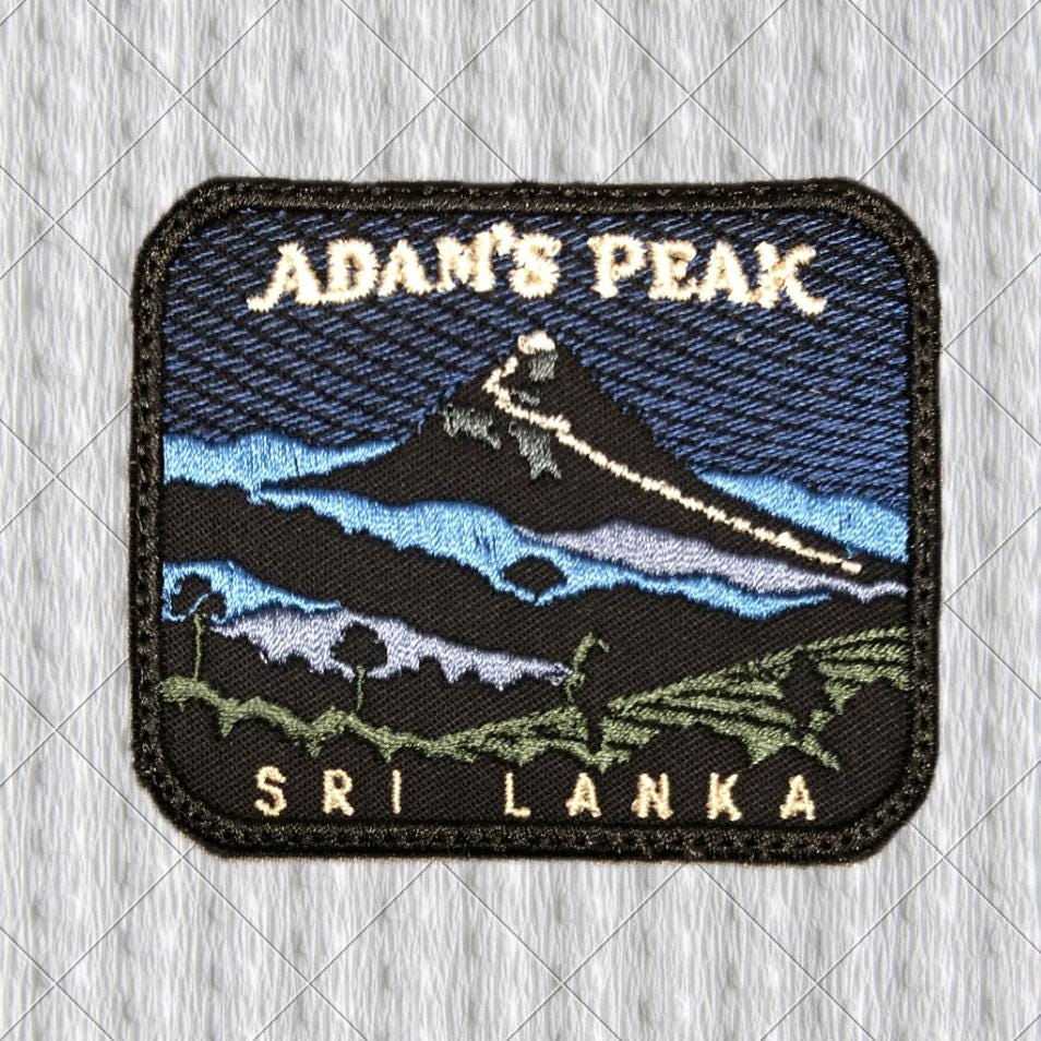 Adam’s Peak Patch, Sri Lanka Souvenir, Sri Pada Mountain, Night Hike Embroidered Patch, Travel Gift