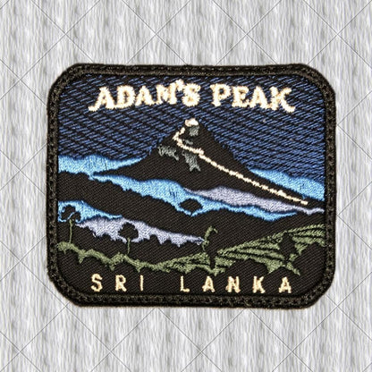 Adam’s Peak Patch, Sri Lanka Souvenir, Sri Pada Mountain, Night Hike Embroidered Patch, Travel Gift