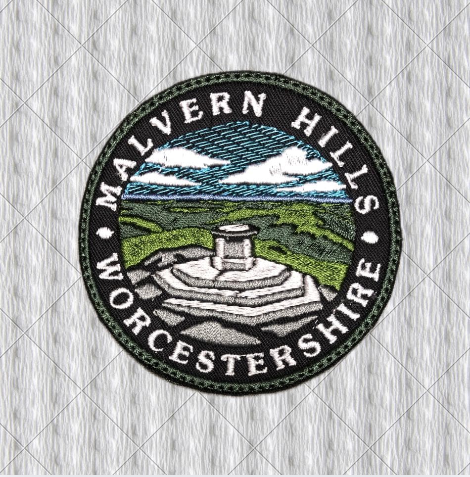Malvern Hills Embroidered Patch – Worcestershire Landscape Badge – Hiking Gift