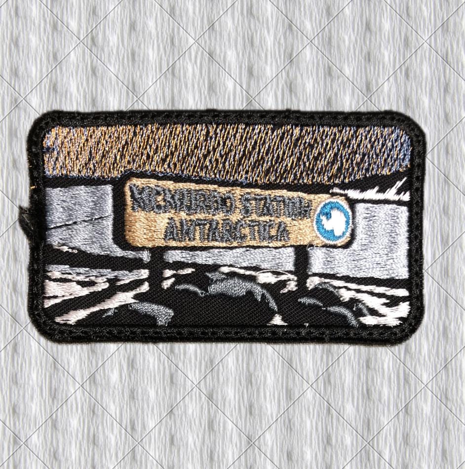 McMurdo Station Antarctica Embroidered Patch – Antarctic Landscape & Sunset – 80 mm Travel Souvenir Badge
