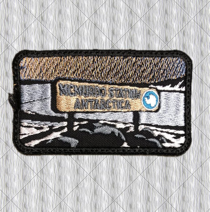 McMurdo Station Antarctica Embroidered Patch – Antarctic Landscape & Sunset – 80 mm Travel Souvenir Badge