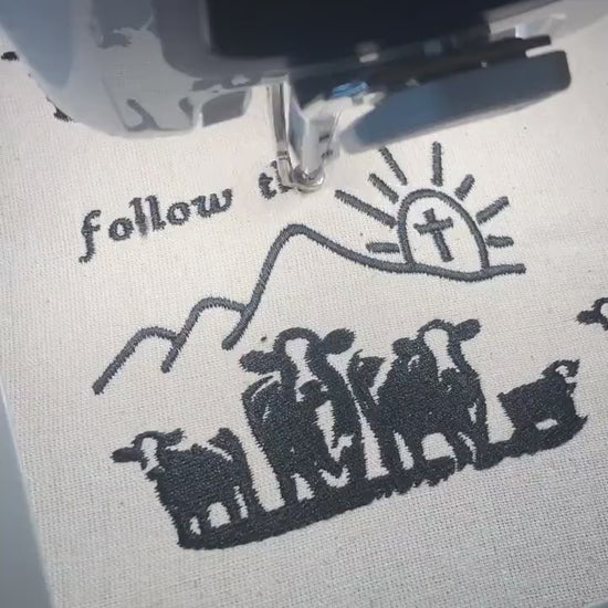 Machine Embroidery files, Follow the Word Not The Herd, Isaiah 8:11-13, Funny, Bible, Christian, Country, Western, Cowboy PES, xxx & more