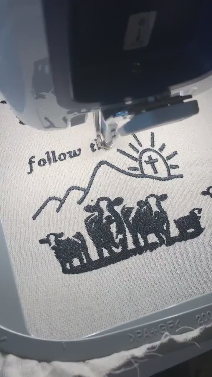 Machine Embroidery files, Follow the Word Not The Herd, Isaiah 8:11-13, Funny, Bible, Christian, Country, Western, Cowboy PES, xxx & more