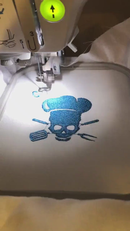 Machine Embroidery files, culinary skull chef, PES, xxx, hus & more