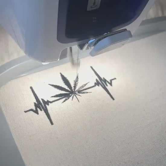 Machine Embroidery files, Funny Weed, heartbeat, Heart beat, EKG, Cannabis, Stoner, Smoking, dst, PES, xxx, hus & more