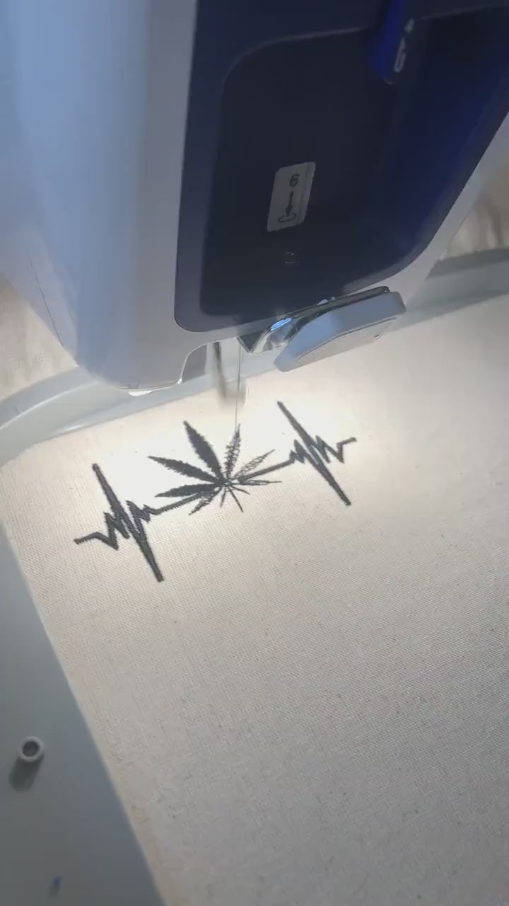 Machine Embroidery files, Funny Weed, heartbeat, Heart beat, EKG, Cannabis, Stoner, Smoking, dst, PES, xxx, hus & more