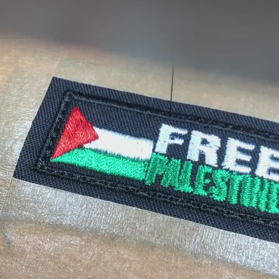Free Palestine Patch Set – Slogan & Palestinian Flag – 2 Embroidered Patches – Palestine Solidarity