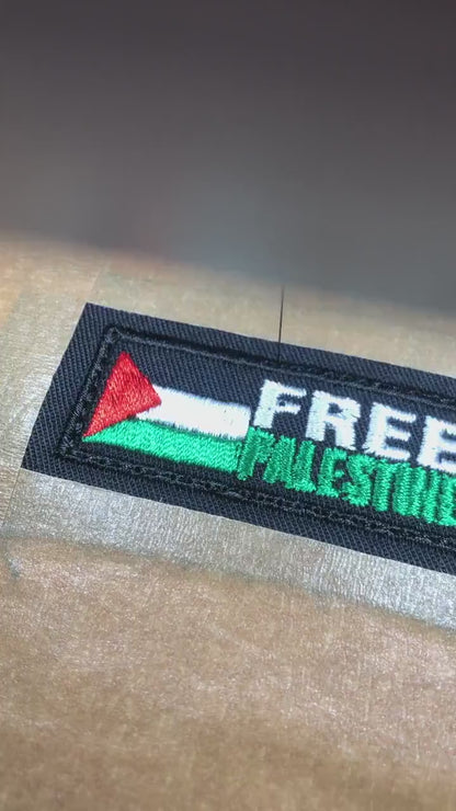 Free Palestine Patch Set – Slogan & Palestinian Flag – 2 Embroidered Patches – Palestine Solidarity
