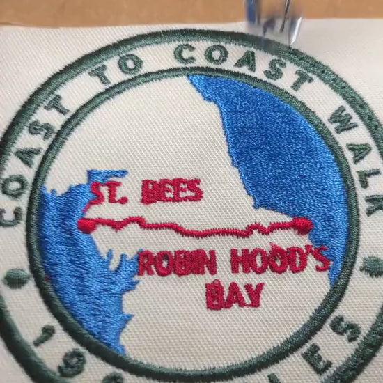 Coast to Coast Walk Embroidered Patch, St Bees to Robin Hood’s Bay, 190 Miles, England Hiking Badge, 80mm