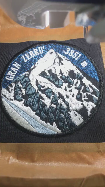 Gran Zebrù Embroidered Mountain Patch – 80 mm Italian Alps Hiking Badge
