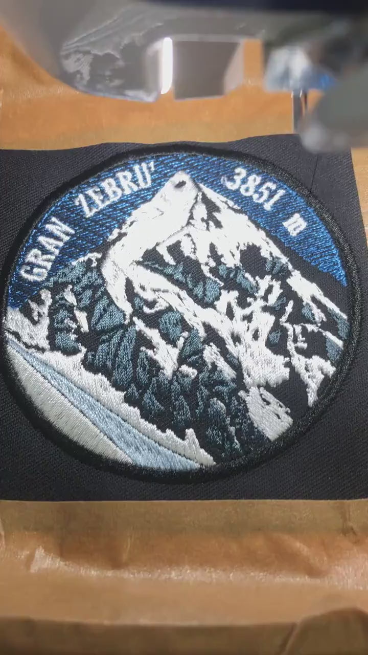 Gran Zebrù Embroidered Mountain Patch – 80 mm Italian Alps Hiking Badge