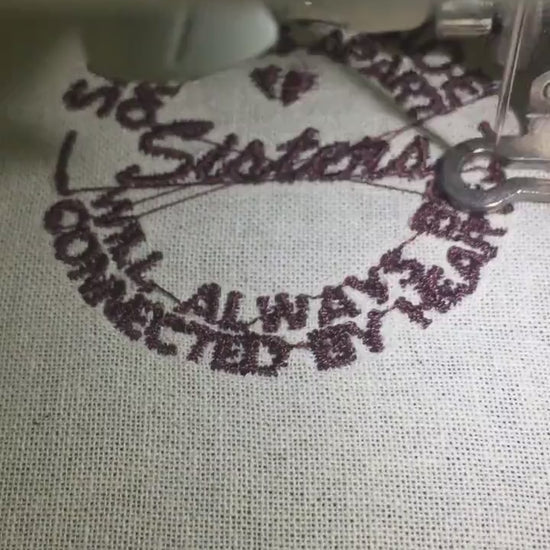 Machine Embroidery sisters, embroidery files,  Side By Side or Miles Apart Sisters, Connected By Heart gift idea PES, xxx, hus & more