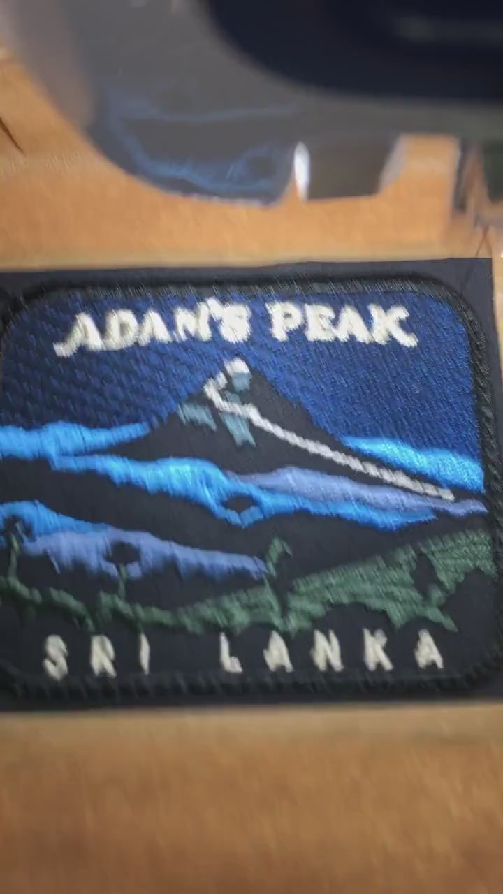 Adam’s Peak Patch, Sri Lanka Souvenir, Sri Pada Mountain, Night Hike Embroidered Patch, Travel Gift