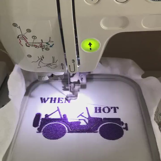 Machine Embroidery files, gets hot, top comes off, Off road car,  PES, xxx, dst, hus & more