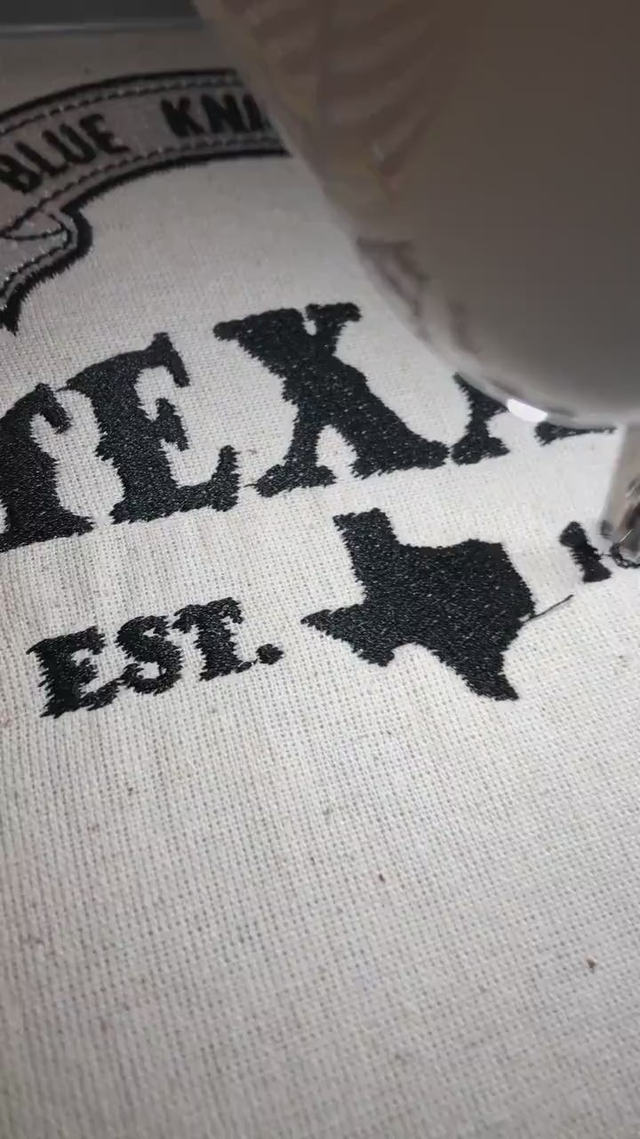 Machine Embroidery files, Texas est 1845, PES, DST, xxx, hus & more