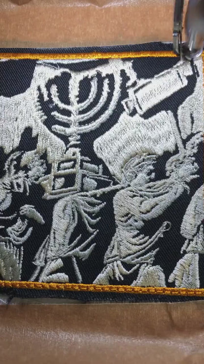 Arch of Titus Embroidered Patch, Menorah Relief, Ancient Rome, Roman History Gift, conquest of Jerusalem, destruction of the Second Temple