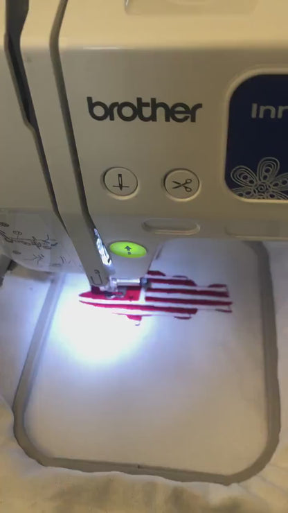 Machine Embroidery files, Bass fish USA flag, American Flag, PES, DST, xxx, hus & more