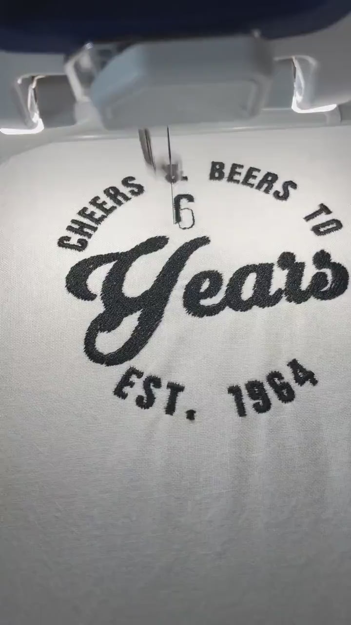 Machine Embroidery files, Cheer and beers to 40 years, birthday funny embroidery files, gift idea PES, xxx, hus & more