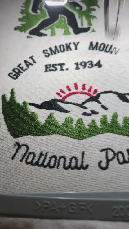 Machine embroidery files, Great Smoky Mountain National Park, Tennessee,Smoky Mountains, North Carolina, PES, DST, hus & more