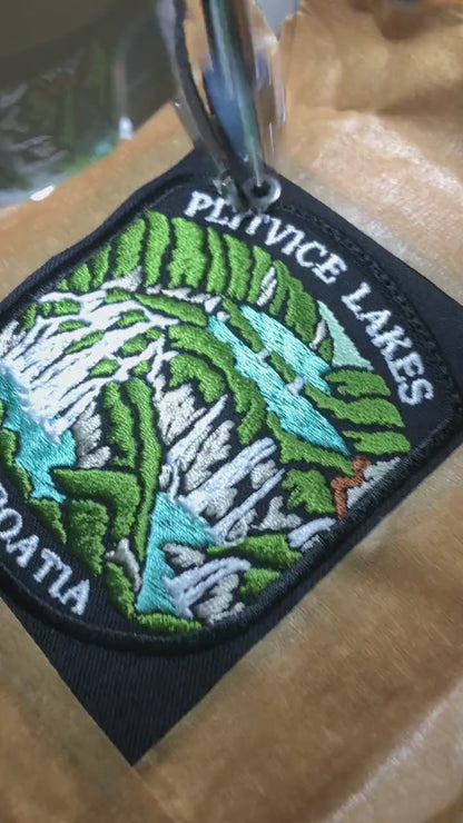 Plitvice Lakes Croatia Embroidered Patch – Croatian National Park Travel Badge – Waterfall Souvenir Patch